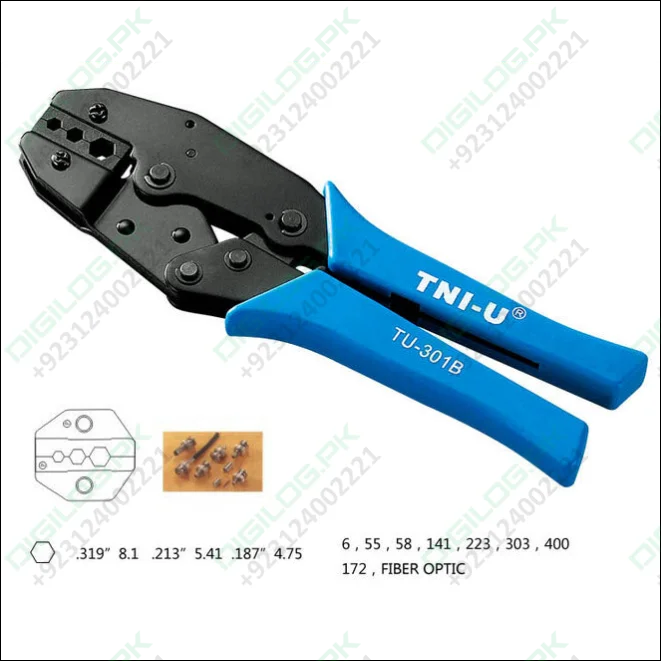 TU-301B Multifunctional Ratchet Crimping Pliers BNC 3 Hole Hexagonal Cold Press Pliers Coaxial Cable