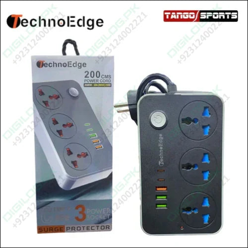 High Quality TechnoEdge Power Extension Board with 3 USB Ports and 2 Type-C Power Sockets