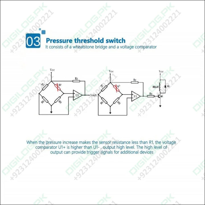 Thin Film Pressure Sensor FSR High Accuracy Flexible Analog Resistor RP-C7.6-LT