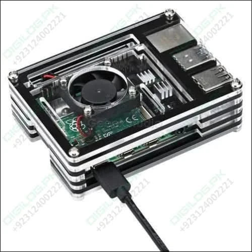 Transparent Acrylic Case For Raspberry Pi 4b With Cooling