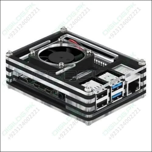 Transparent Acrylic Case For Raspberry Pi 4b With Cooling