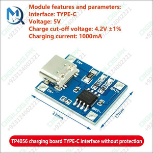 Type C 5V 1A TP4056 1s Lithium Battery Charger Module BMS