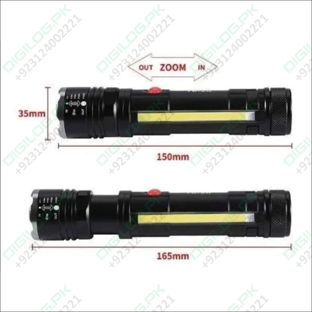 Usb Rechargeable Zoomable Led Flashlight Camping Torch Lamp