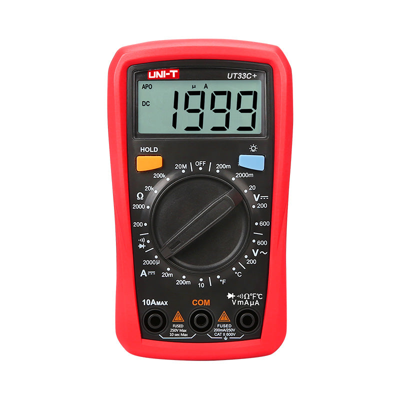 UNI-T UT33C+ palm size digital multimeter with temperature front
