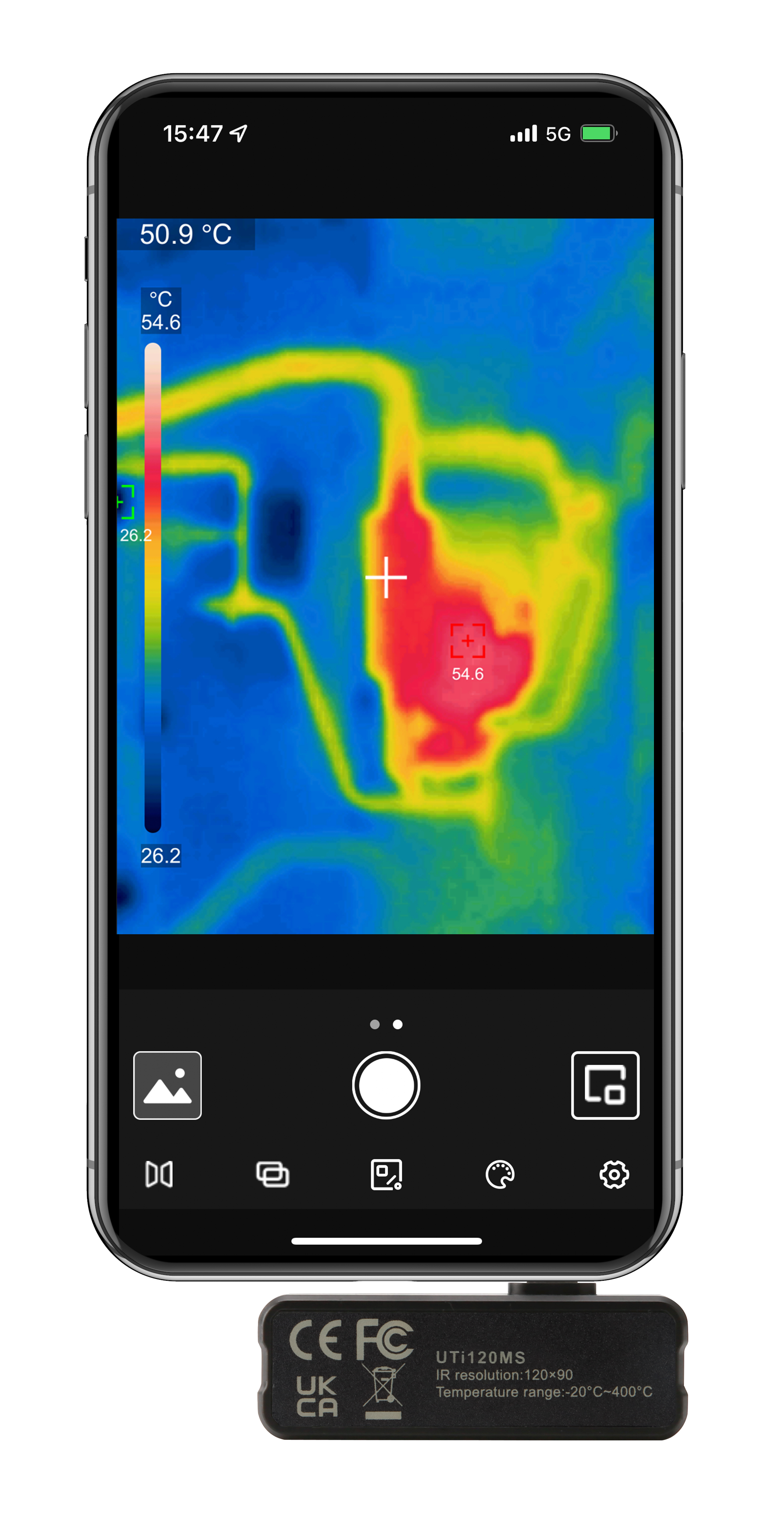 UNI-T UTi120MSIphone thermal imaging camera view 8