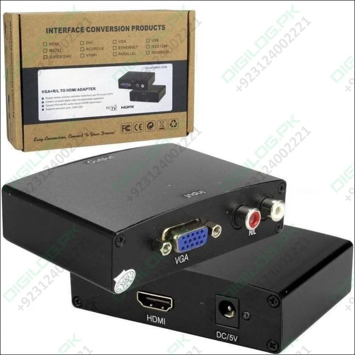 Interface Conversion Converter Vga + r/l To Hdmi Adapter