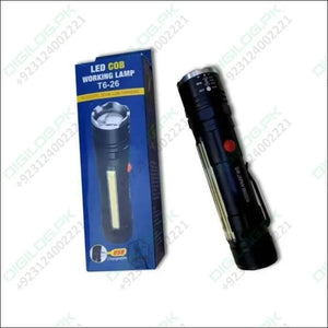 Usb Rechargeable Zoomable Led Flashlight Camping Torch Lamp