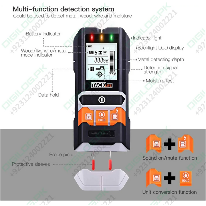 Wall Detector Tacklife Dms05 4 In 1 With Lcd Display