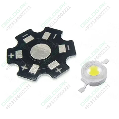 Warm White 1 Watt SMD LED Diode With Heatsink In Pakistan