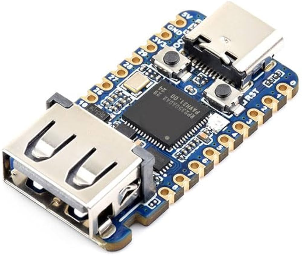 Waveshare RP2350-USB-A Mini Development Board – RP2350A, USB-A Host Port, 520 KB SRAM