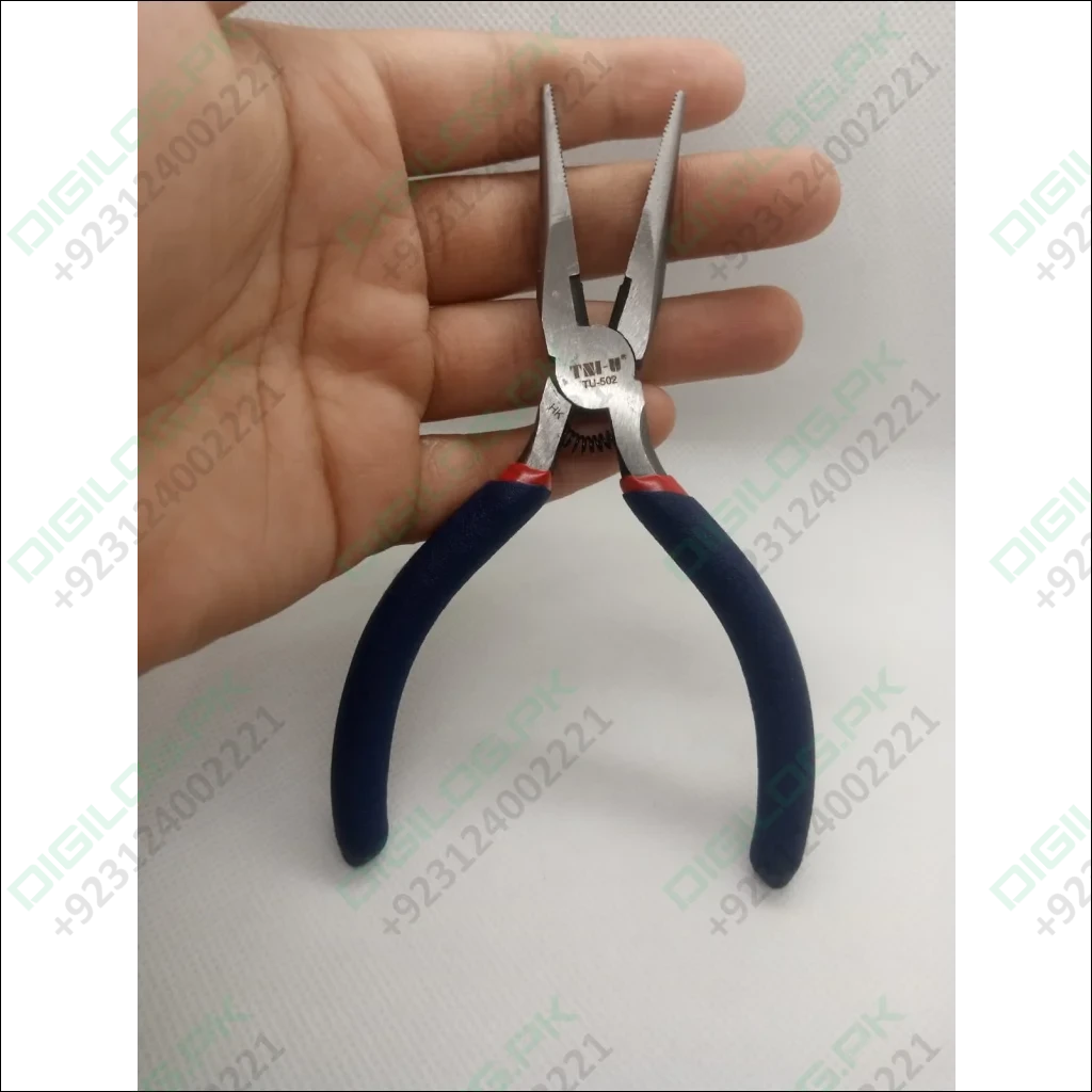 Santus St502 Needle Nose Plier with blue handles ideal for precision tasks