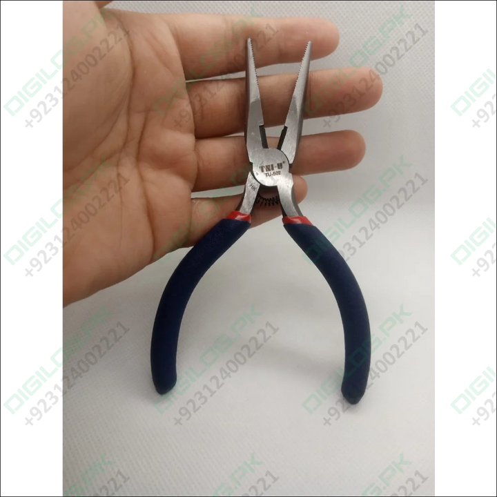 Santus St502 Needle Nose Plier with blue handles ideal for precision tasks