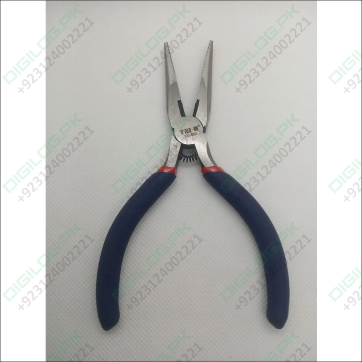 Santus ST502 Needle Nose Plier with blue handles for precision gripping tasks