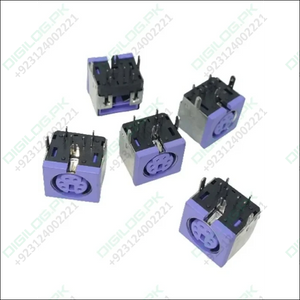 Pcb Mount 6 Pin Mini Din Socket Audio Video Connector - c