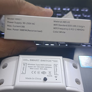 W601 packaging specifications and smart switch electrical label