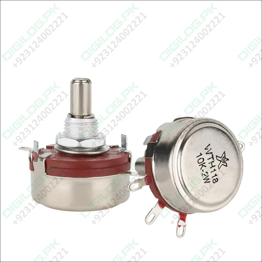 Wth118 10k Ohm 2w 6mm Shaft 4 Terminal Carbon Rotary Potentiometer | Pakistan’s Leading Electronics Store