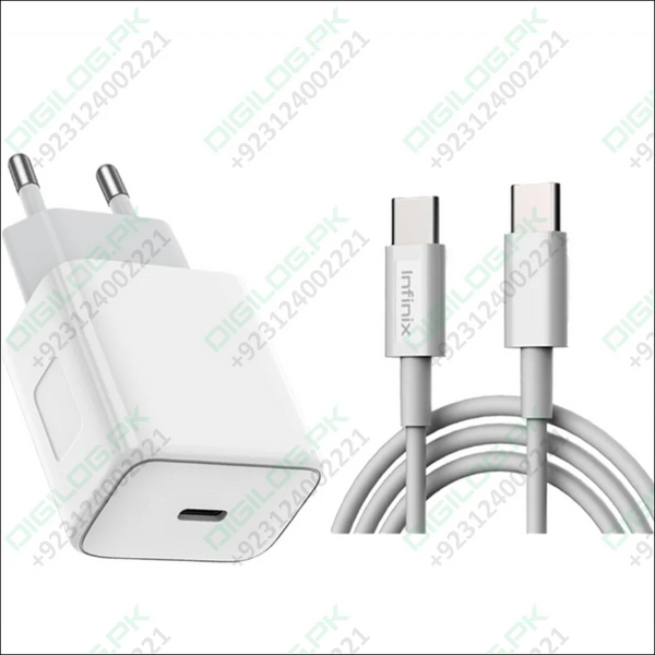 Infinix XC06 30W PD Type C Fast Charger + 3A Type C - Type C Cable