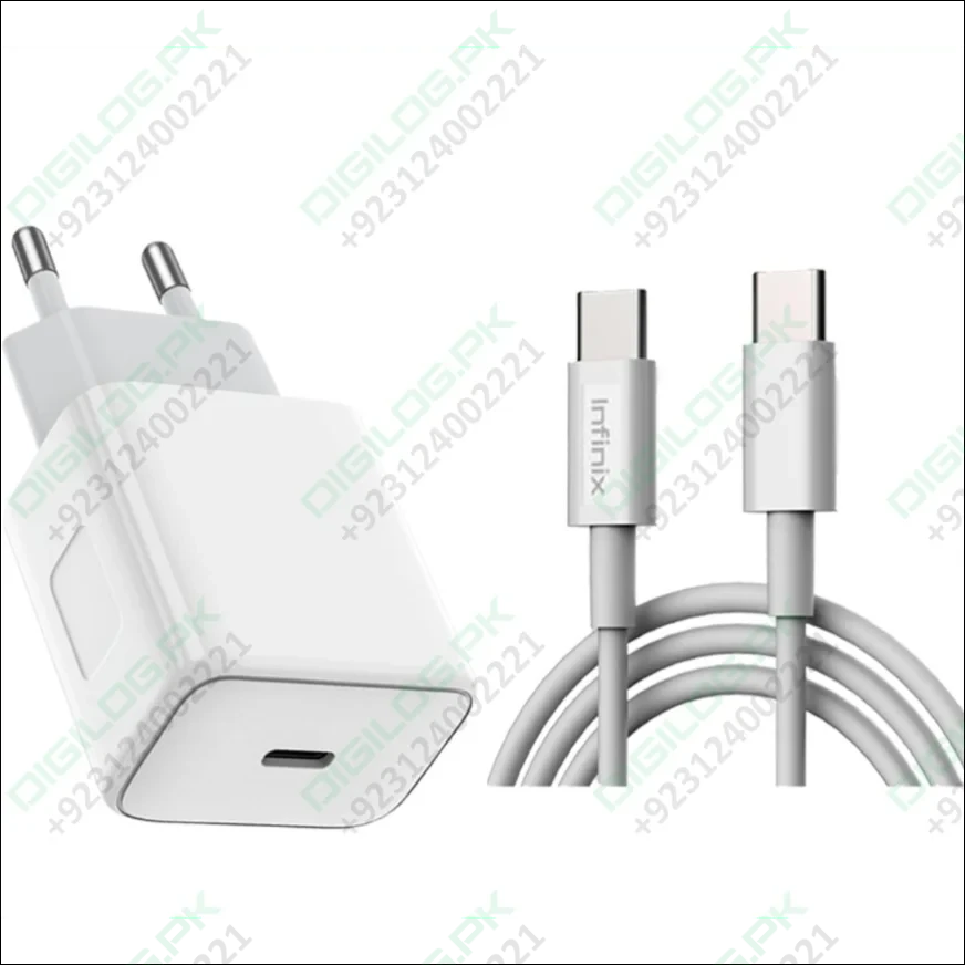 Infinix XC06 30W PD Type C Fast Charger + 3A Type C - Type C Cable