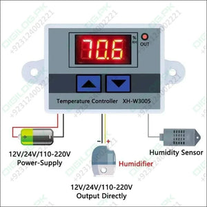 Digital Humidity Controller Xh - w3005 Adjustable 220v 10a