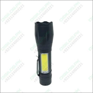 XPE COB LED Zoomable Battery Flashlight with Clip Mini