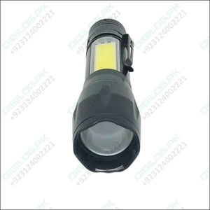 XPE COB LED Zoomable Battery Flashlight with Clip Mini