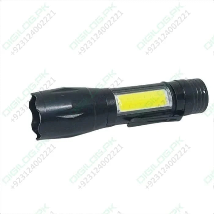 XPE COB LED Zoomable Battery Flashlight with Clip Mini