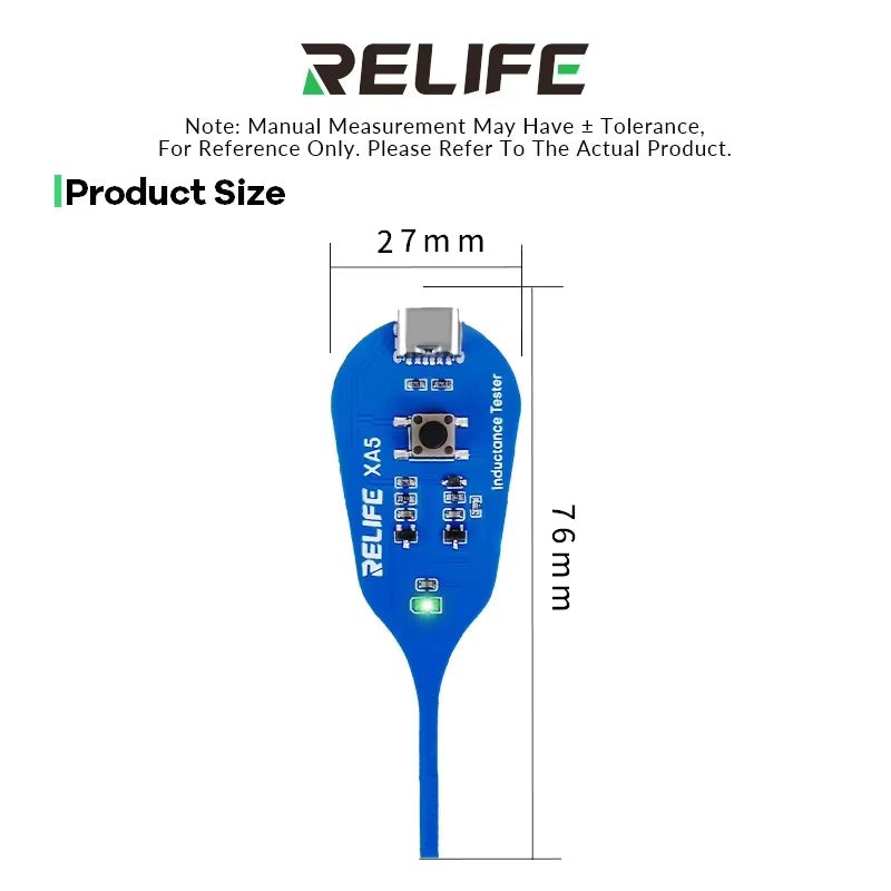 RELIFE XA5 Inductance Tester Electromagnetic Non-Contact Fault Detection Tool for Phones PCB Motherboard Repair Diagnostics