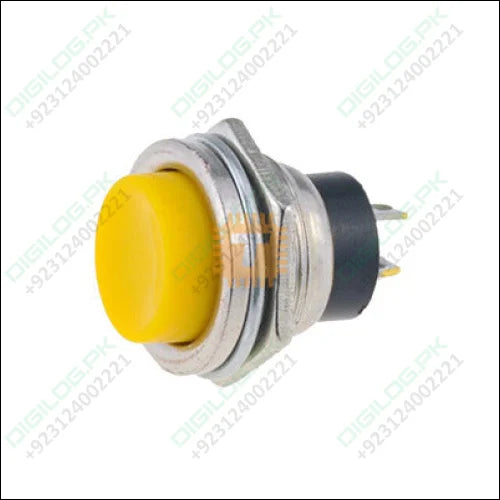 Yellow Momentary SPST Cap Push Button Switch Ac 6a 125v 3a 250v