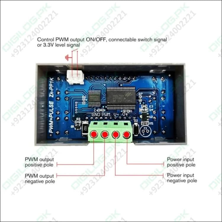 ZK-PP1K PWM Signal Generator Module – Dual Mode 1Hz–150kHz LCD Display Delay Pulse Width Frequency & Duty Control