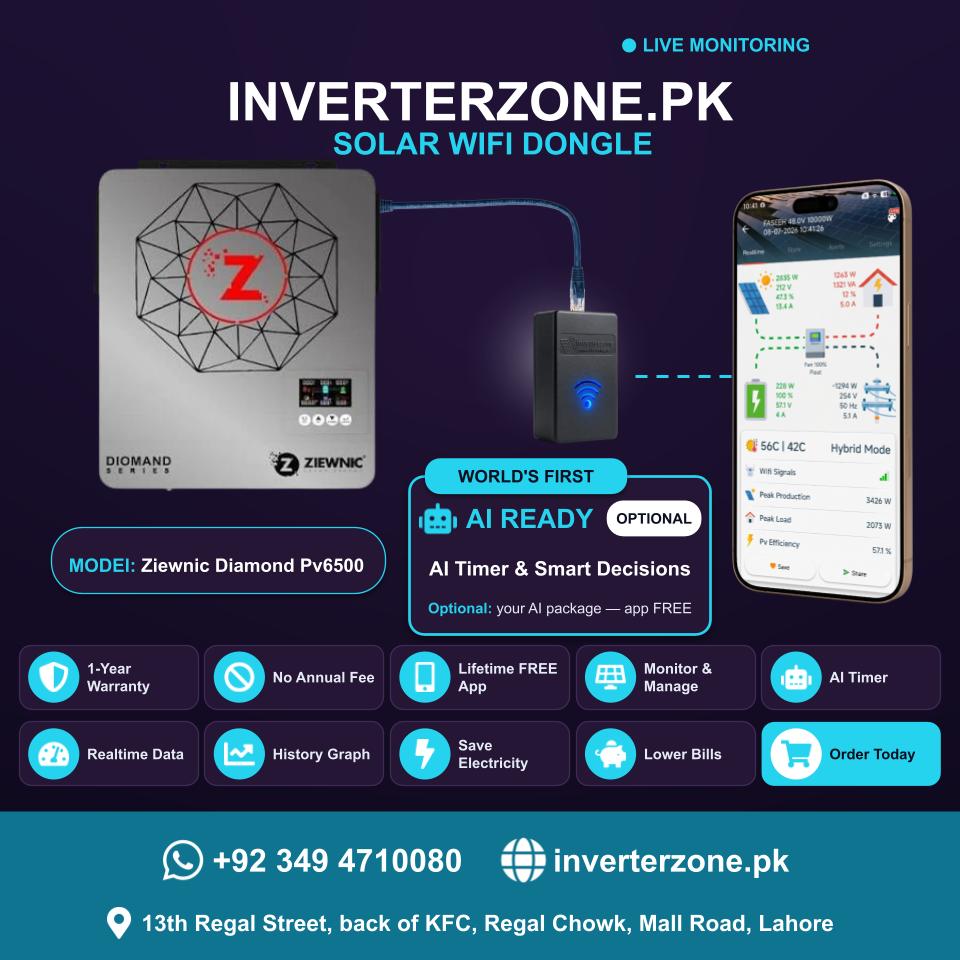 Ziewnic Diamond Pv6500 Solar WiFi Dongle - Real-Time Solar Monitoring
