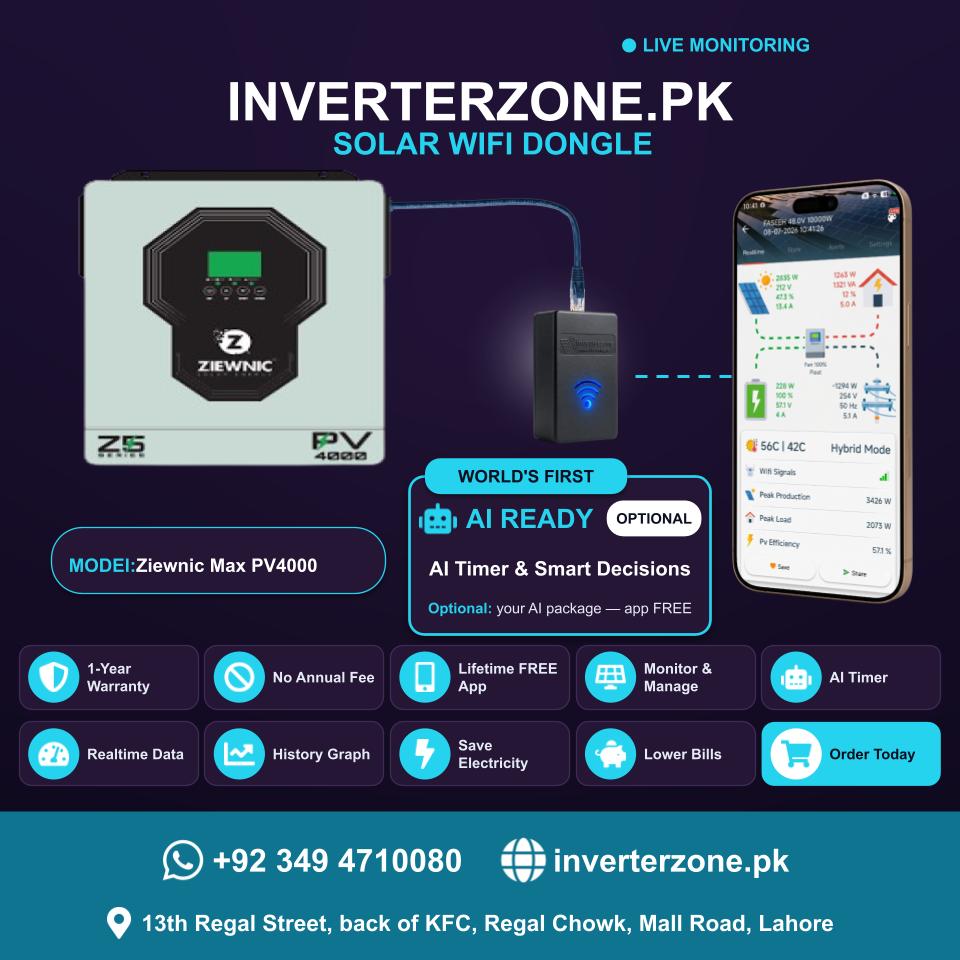 Ziewnic Max Pv4000 Solar WiFi Dongle - Real-Time Solar Monitoring