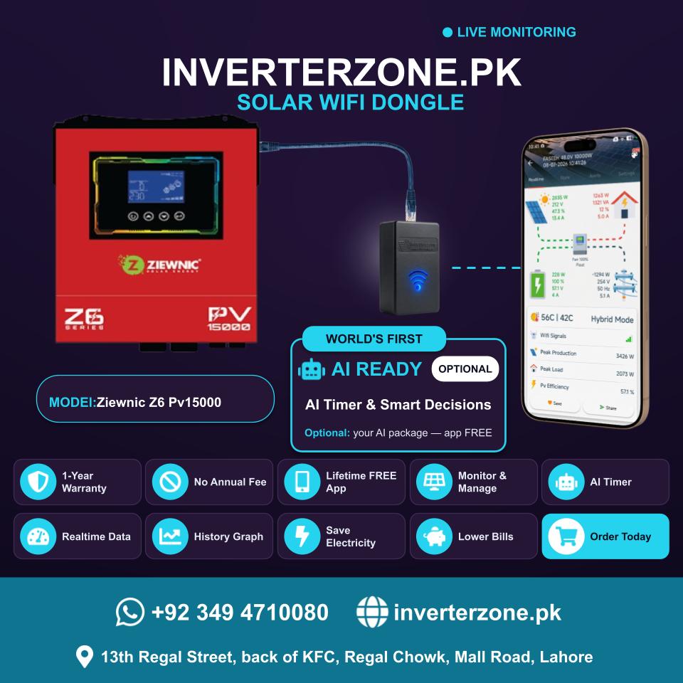 Ziewnic Z6 Pv15000 Solar WiFi Dongle - Real-Time Solar Monitoring
