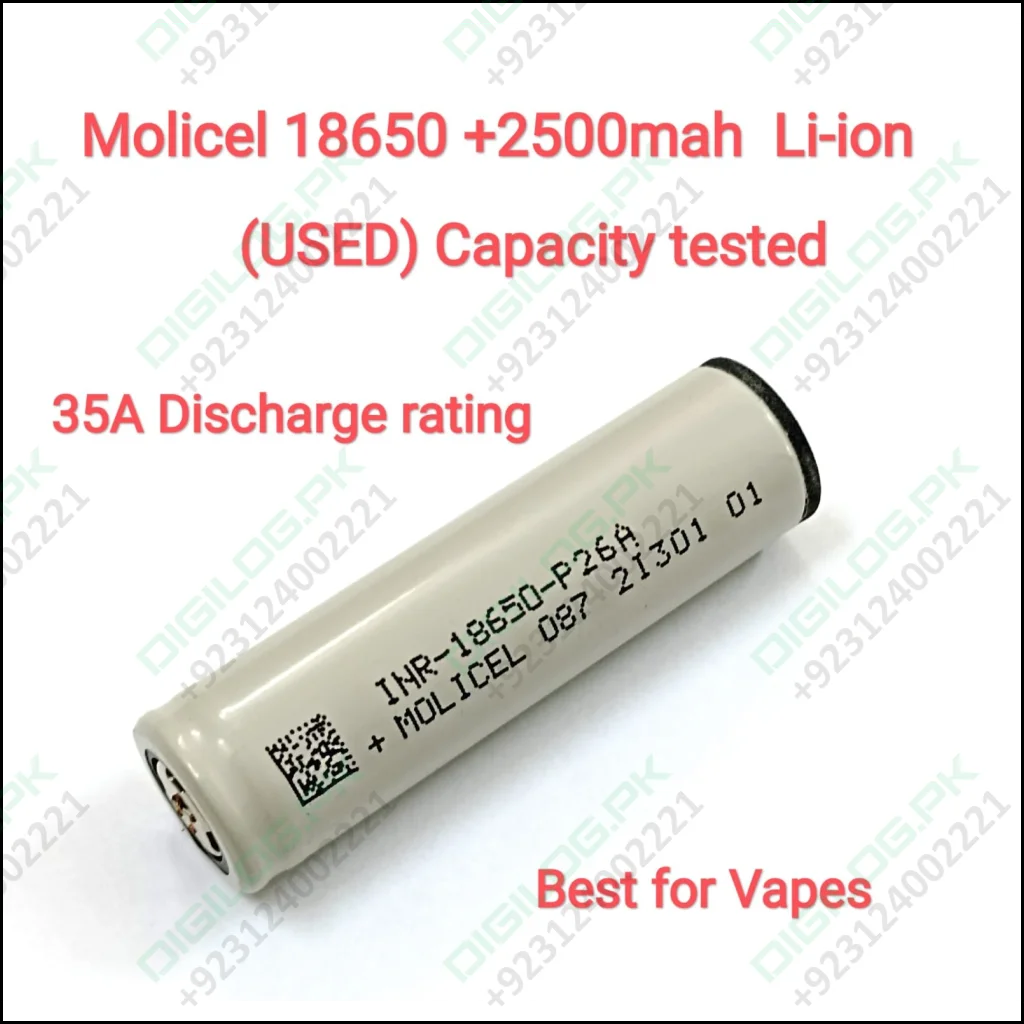 A Used Powerful And Long-lasting Battery Molicel 18650