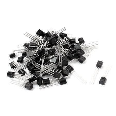 A1015 PNP Transistor - shown as a large pile of small black three-pin electronic components with two individual units placed separately to the right.