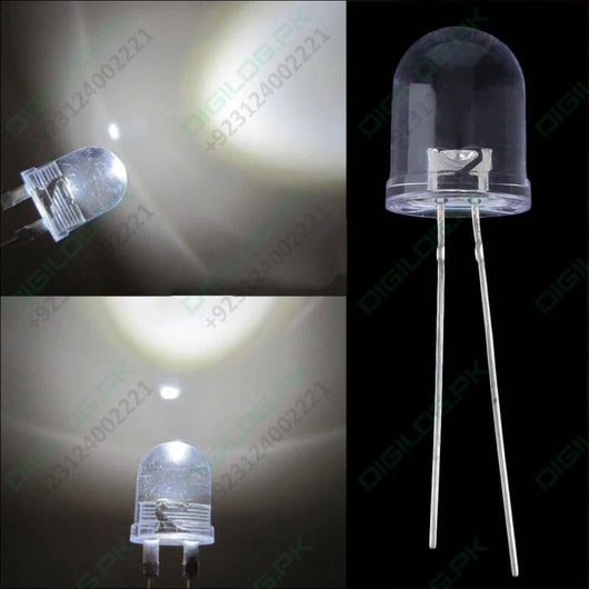 Large 10mm White Led Crystal