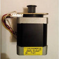 A4988 DRV8825 Compatible NEMA 17 Stepper Motor With GT2 Compatible Pulley - a black and silver square body, a white 6-pin connector, and a yellow label with technical specifications.