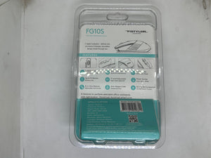 A4tech Fstyler FG10S 2.4g Wireless Mouse – 2000 Dpi Silent Click - in its original plastic blister packaging, showing the back of the card with product specifications and features.