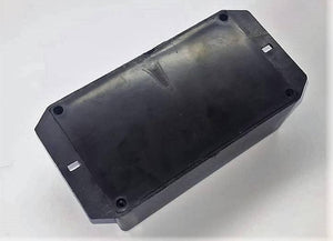 ABS PCB Enclosures Box Electronics Enclosures Box Electronics Project Box - a rectangular black plastic project box featuring four corner screw holes and two side slots for mounting.