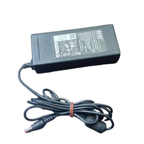 Acer Laptop Charger 19V 4.74A With Cable - a black rectangular power brick with a label and an attached power cord with a barrel connector.