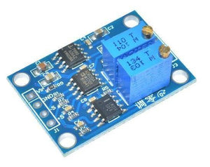 AD620 Instrumentation Amplifier Module - a blue rectangular circuit board featuring two blue potentiometers, an AD620 chip, and a five-pin header.