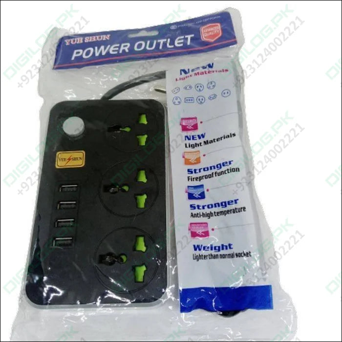 Yue Shun Power Socket Adaptor Charger Stop Kontak 4 Usb 3