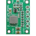 Adjustable Buck Convertor Module Ca 1235 DSO198-61E 1.25V 1.5V 1.8V 2.5V 3.3V 5V - a green rectangular circuit board with an inductor, input/output solder pads, and selectable voltage setting points.