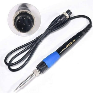 Adjustable Soldering Iron Station Web 936A Ii 65W With Intelligent Working Light - a black and blue soldering iron handle with a cord and a four-pin circular connector.