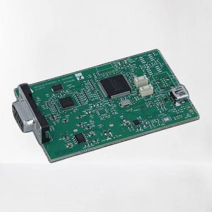 AFE4490 Integrated Analog Front End (afe) For Pulse Oximeters Evaluation Module - a green rectangular printed circuit board featuring a serial port, a USB port, two white connectors, and integrated chips.