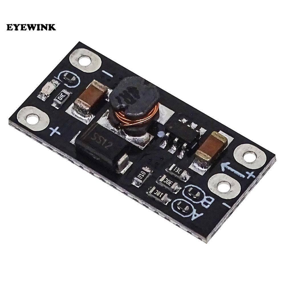 AL253 Boost Converter For Internet Router 5V 9V 12 DC Output Mini Converter Boost Step Ptcl D Link Tp Link - a small black rectangular circuit board featuring a copper inductor, a diode labeled SS12, and input/output solder pads.