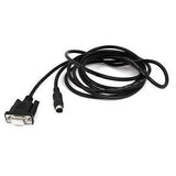 Alinkey DVPACAB2A30 PLC Cable Dvp Download Data Cable DIN 8 Pin To DB9 Cable - a black cable with a DB9 connector on one end and a circular 8-pin DIN connector on the other.