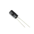 Aluminum Electrolytic Capacitors 47uF 50V Capacitor - a black cylindrical electronic component with two long metal wire leads extending from one end.