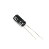 Aluminum Electrolytic Capacitors 47uF 50V Capacitor - a black cylindrical electronic component with two long metal wire leads extending from one end.