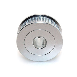 Aluminum GT2 Timing Pulley 36 Tooth 5mm Bore For 6mm Belt 36 Teeth - a silver-colored circular metal pulley with a central bore hole and gear teeth along its edge.