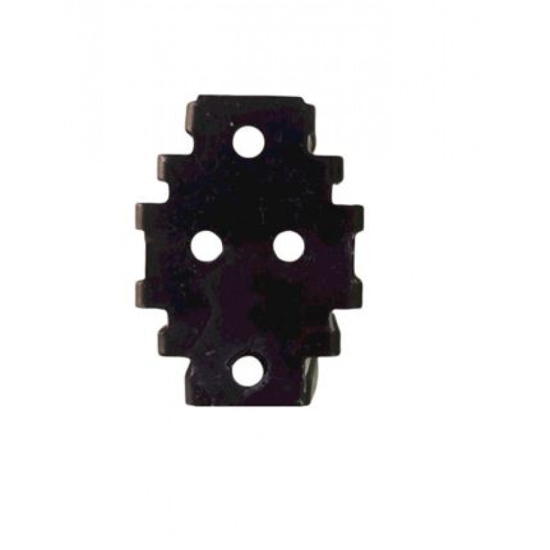 Aluminum Heatsink TO-3 Package For Rd-91 Package & TO-3 Transistor - a black, rectangular metal component with a notched edge design and four circular mounting holes.
